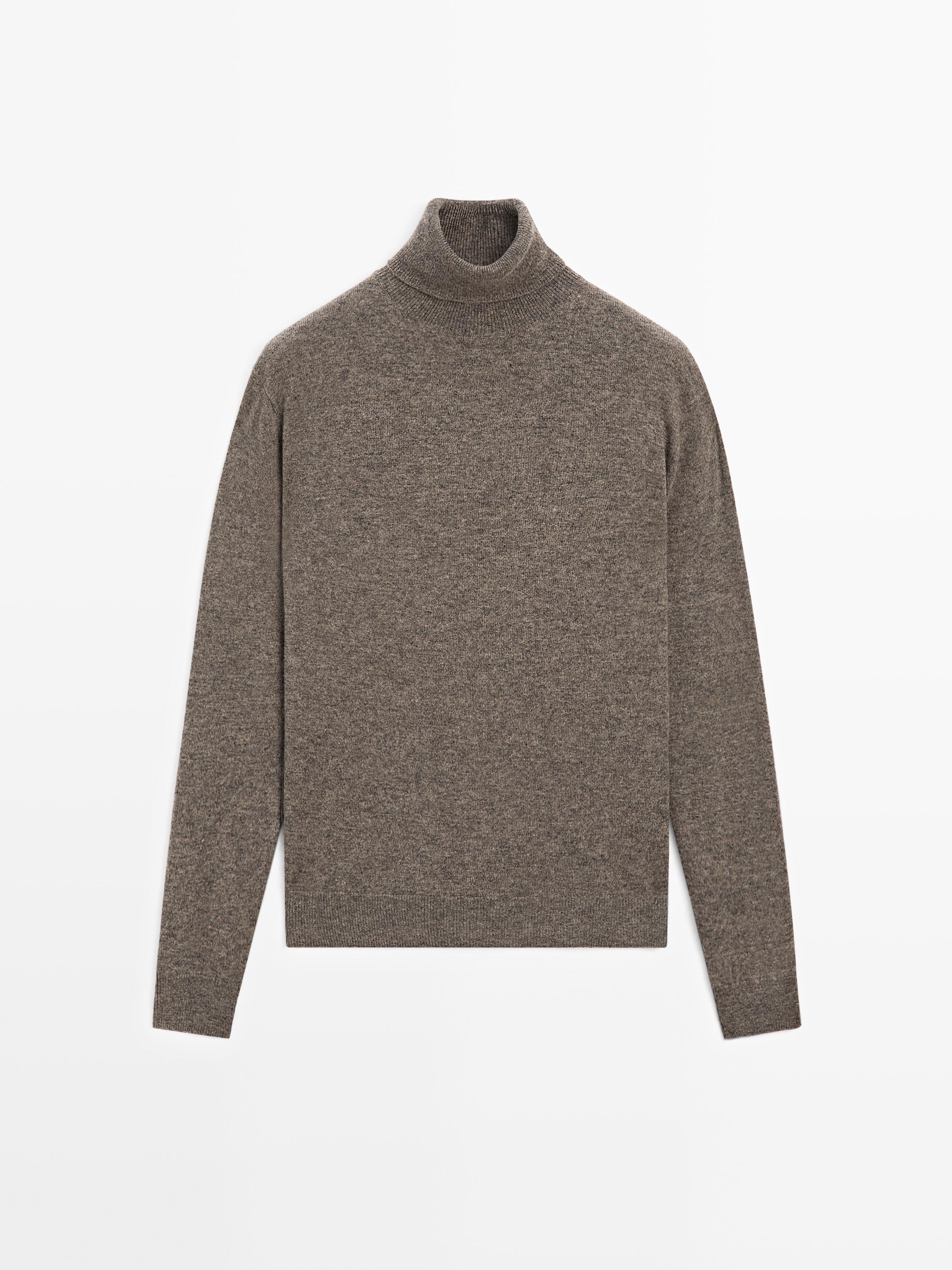 Wool blend high neck sweater
